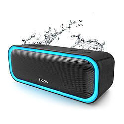 Chrono Haut-parleur DOSS SoundBox Pro Bluetooth 4.2 Boîte de haut-parleur à double pilote 20W Meilleur couplage stéréo des basses Lumière LED multicolore 12 heures iPad Echo Dot et autres appareils de lecture(Noir)