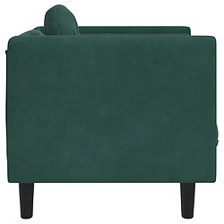 Acheter vidaXL Fauteuil avec coussin vert foncé velours