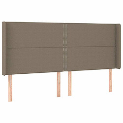 Maison Chic Tête de lit moderne avec oreilles pour chambre - Décoration de lit Taupe 163x16x118/128 cm Tissu -MN53872