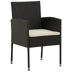 Acheter Maison Chic Mobilier à dîner 7 pcs de jardin - Ensemble table et chaises d'extérieur - Salon/Mobilier de jardin classique Résine tressée Noir -MN34668