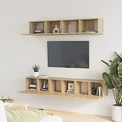 Avis Maison Chic Ensemble de meubles TV 5 pcs | Banc TV Moderne pour salon | Meuble de Rangement - Chêne sonoma Bois d'ingénierie -MN96235