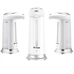 Desineo Lot de 3 distributeurs automatiques de savon, gel hydroalcoolique 330 ml gris et blanc soap dispenser auto dispenser