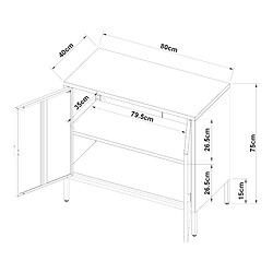 Helloshop26 Armoire de bureau casier de bureau meuble de rangement pour salon bureau chambre atelier acier 75 x 80 x 40 cm gris clair 03_0006320