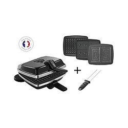 Croque-gaufre-gaufrettes 3 plaques 1000w noir - 039624 - LAGRANGE