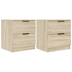 Maison Chic Lot de 2 Tables de chevet - Tables de Nuit Chêne Sonoma Bois d'ingénierie