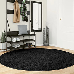 vidaXL Tapis OVIEDO à poils courts noir Ø 200 cm