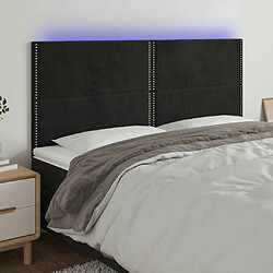 Maison Chic Tête de lit moderne à LED lumineuse pour chambre - Décoration de lit Noir 160x5x118/128 cm Velours -MN17856