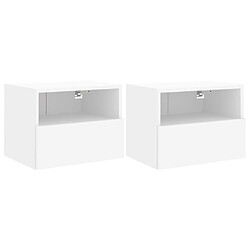 vidaXL Meubles TV muraux 2 pcs blanc 40x30x30 cm bois d'ingénierie