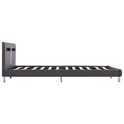 Acheter vidaXL Cadre de lit avec LED sans matelas gris 180x200cm similicuir