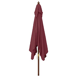 Avis vidaXL Parasol de jardin avec mât en bois rouge bordeaux 300x300x273cm