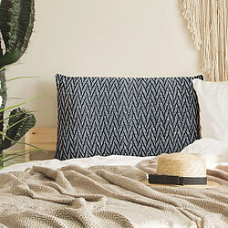 Thedecofactory ESCAPADE - Coussin ethnique motif chevron blanc et noir 60x40