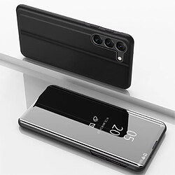 Htdmobiles Housse pour Samsung Galaxy S23 Plus 5G - etui portefeuille miroir clear view + film ecran - NOIR