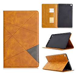 Etui en PU motif géométrique avec porte-cartes marron pour votre Samsung Galaxy Tab A 10.1 (2019) T510