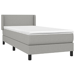 Avis Maison Chic Lit Adulte - Lit simple Lit à sommier tapissier et matelas moelleux - Meuble de Chambre - Gris clair 90x190 cm Tissu -MN89413