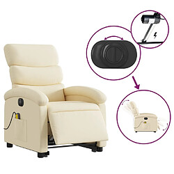 Acheter vidaXL Fauteuil inclinable de massage électrique Crème Tissu