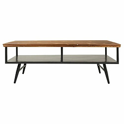 Table Basse Alexandra House Living Marron Gris Métal Bois de manguier 65 x 44 x 125 cm pas cher