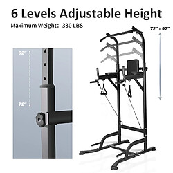 Barre de traction ajustable - BIGZZIA musculation dips station - Pullup Power Tower pour Musculation à Domicile, 150 kg MAX