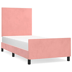 Maison Chic Lit adulte - Cadre Structure de lit avec tête de lit Contemporain Rose 90x200 cm Velours -MN29752