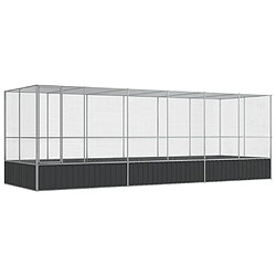 vidaXL Volière avec extension argenté 625x207x212 cm acier