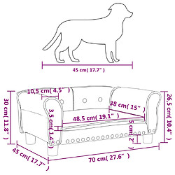 vidaXL Lit pour chien bleu 70x45x30 cm velours pas cher