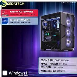 Sedatech PC Gamer • Intel i9-14900KF • RX 7900 GRE • 32Go DDR5 • 2To SSD M.2 • Windows 11