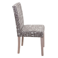 Avis Mendler 2x Chaise de salle à manger Littau, Chaise de cuisine ~ Textile avec écriture, Gris - Chêne