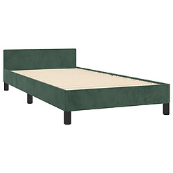 Maison Chic Cadre/structure de lit avec tête de lit pour adulte - Lit Moderne Chambre Vert foncé 80x200 cm Velours -MN74340 pas cher