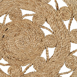 BigBuy Home Tapis Naturel Jute 120 x 120 cm