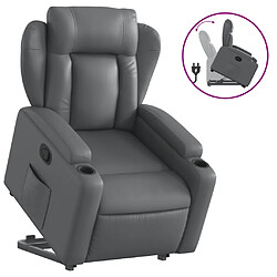 vidaXL Fauteuil inclinable Gris Similicuir