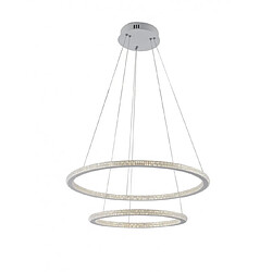 Fan Europe Suspension LED intégré Bryant 1 ampoule Aluminium,Diffuseur acrylique blanc