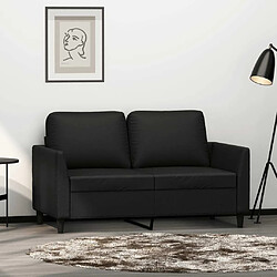 Maison Chic Canapé à 2 places,Sofa de Salon,Canapé droit Noir 120 cm Similicuir -GKD854017