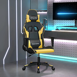 Maison Chic Chaise de jeu, Chaise gaming, Fauteuil gamer d'ordinateur,Chaise de Bureau Noir et doré Similicuir -GKD23929