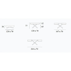 Inside 75 Table relevable extensible ACTIVA+ 120(214) x 70 x 38(77) cm pied noir plateau céramique blanc