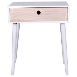 House Nordic Table de chevet Annemie Blanc et naturel