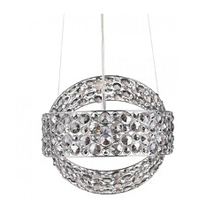 Luminaire Center Suspension Sewanee Chrome poli,cristal fumé 3 ampoules 11cm