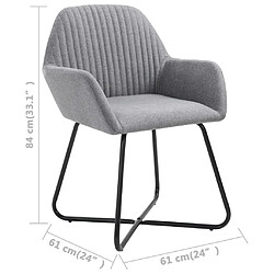 vidaXL Chaises à manger lot de 4 gris clair tissu pas cher