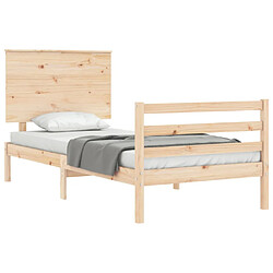 Avis vidaXL Cadre de lit sans matelas 90x200 cm bois massif