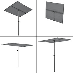 Helloshop26 Parasol inclinable à 360° rectangulaire 180 x 130 cm gris 03_0008046 pas cher