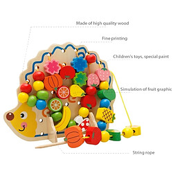 Acheter Wewoo Jouet en bois pour Les Enfants Apprentissage Tôt L'éducation Jouets En Hérisson Fruit Perles Enfant Main Oeil Coordination Développement Des Compétences Éducatifs