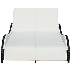 Acheter Helloshop26 Transat chaise longue bain de soleil lit de jardin terrasse meuble d'extérieur double avec coussin vague résine tressée noir 02_0012729