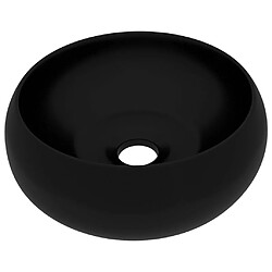 vidaXL Lavabo rond de luxe Noir mat 40x15 cm Céramique