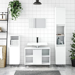 Maison Chic Armoire de salle de bain,Meuble de rangement,Meuble haut blanc 80x33x60 cm bois d'ingénierie -GKD852886