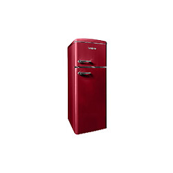 LINARIE Réfrigérateur congélateur 2 portes retro Arzy LJDD206BORDEAUX 206 Litres Bordeaux