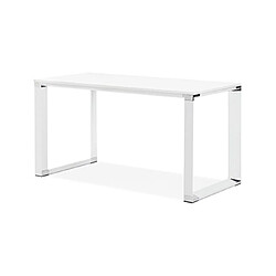 Avis Mes Bureau design 140x70x74 cm plateau blanc et métal blanc - WARNY