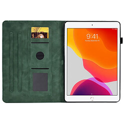 Etui en PU avec support, porte-cartes et porte-stylo pour votre iPad 10.2 (2019)/(2020)/Air 10.5 pouces (2019) - vert