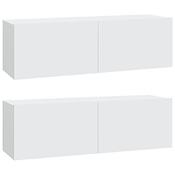 Acheter vidaXL Ensemble de meubles TV 3 pcs Blanc Bois d'ingénierie