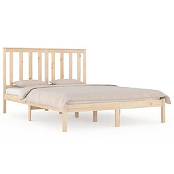 vidaXL Cadre de lit sans matelas bois massif 140x190 cm