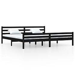 Maison Chic Lit adulte - Lit simple Cadre de lit,Structure du lit Contemporain Noir Bois massif 200x200 cm -MN50713