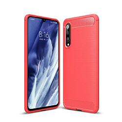 Wewoo Coque Souple Pour Xiaomi Mi 9 Pro 5G Housse de protection en TPU fibre de carbone texture brossée rouge