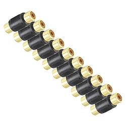 Avis 10pcs Femelle Rca Femelle à L'or Coupleur Plaqué Noir